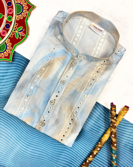 Gleam Mirror Work Kurta