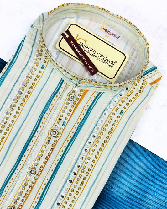 Mirrored Opulence Mirror Work Kurta